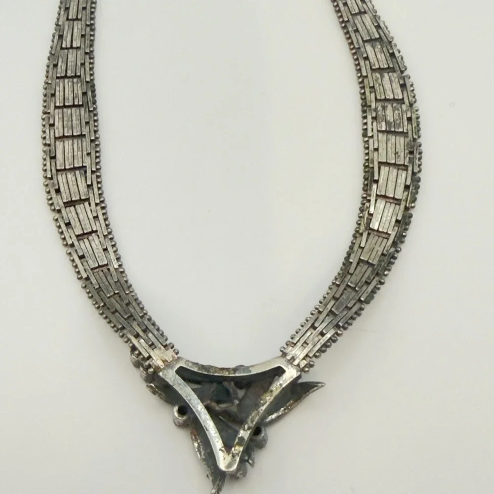 Vintage Sterling Silver 925 Italian Riccio Link Chunky Choker Necklace 16